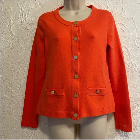 Banana Republic Orange Gold Button Long Sleeve Cardigan - Picture 1 of 8